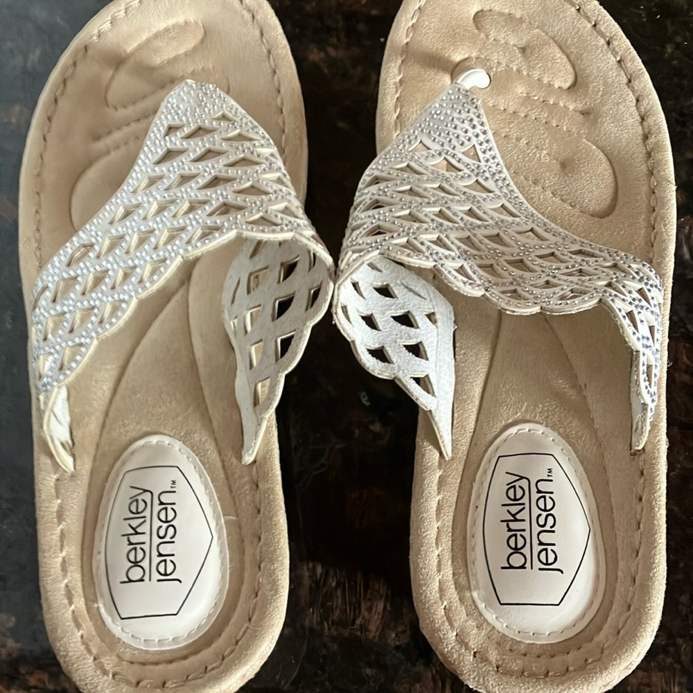 White Crochet Strap Sandals